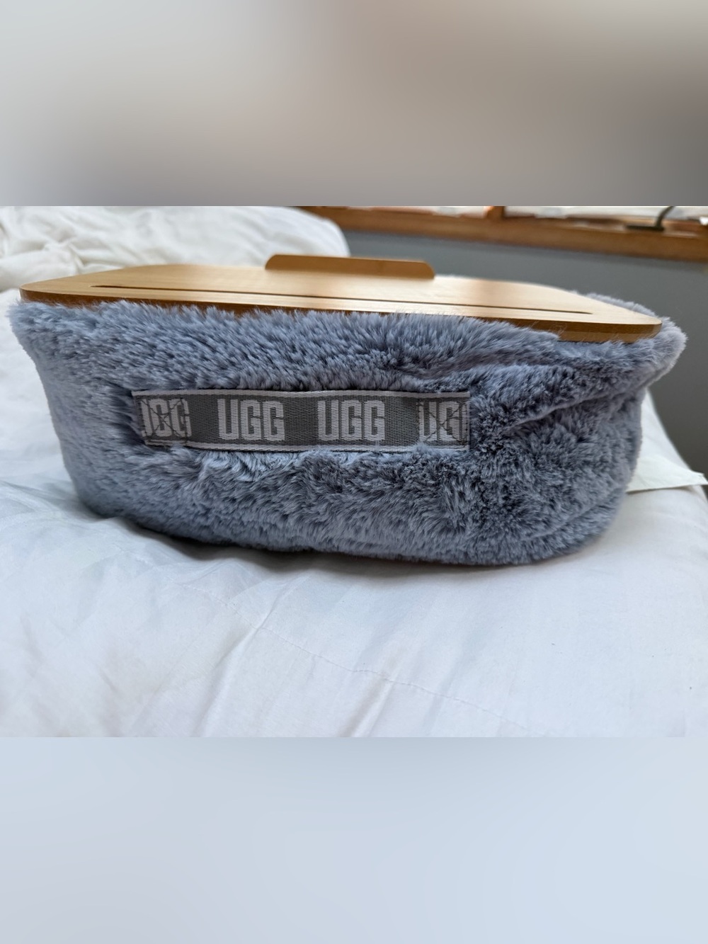 UGG Gray/blue Plush Faux lap desk